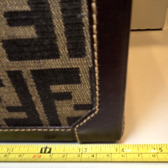 Rare Fendi Vintage Zucca Pattern Canvas Leather Jewelry Box/Handbag - Picture 5 of 16